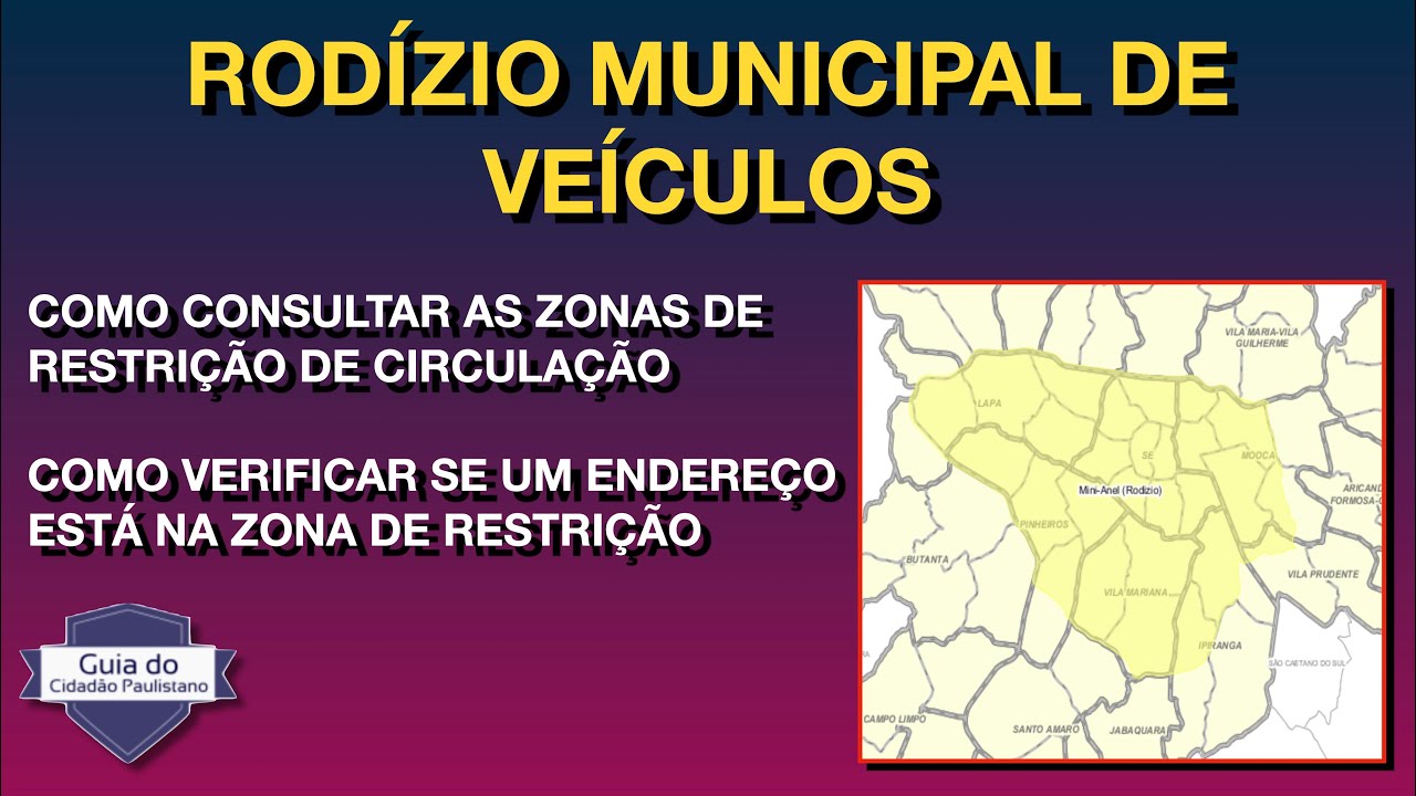 GEOSAMPA - &aacute;reas de restri&ccedil;&atilde;o de circula&ccedil;&atilde;o de ve&iacute;culos - rod&iacute;zio municipal