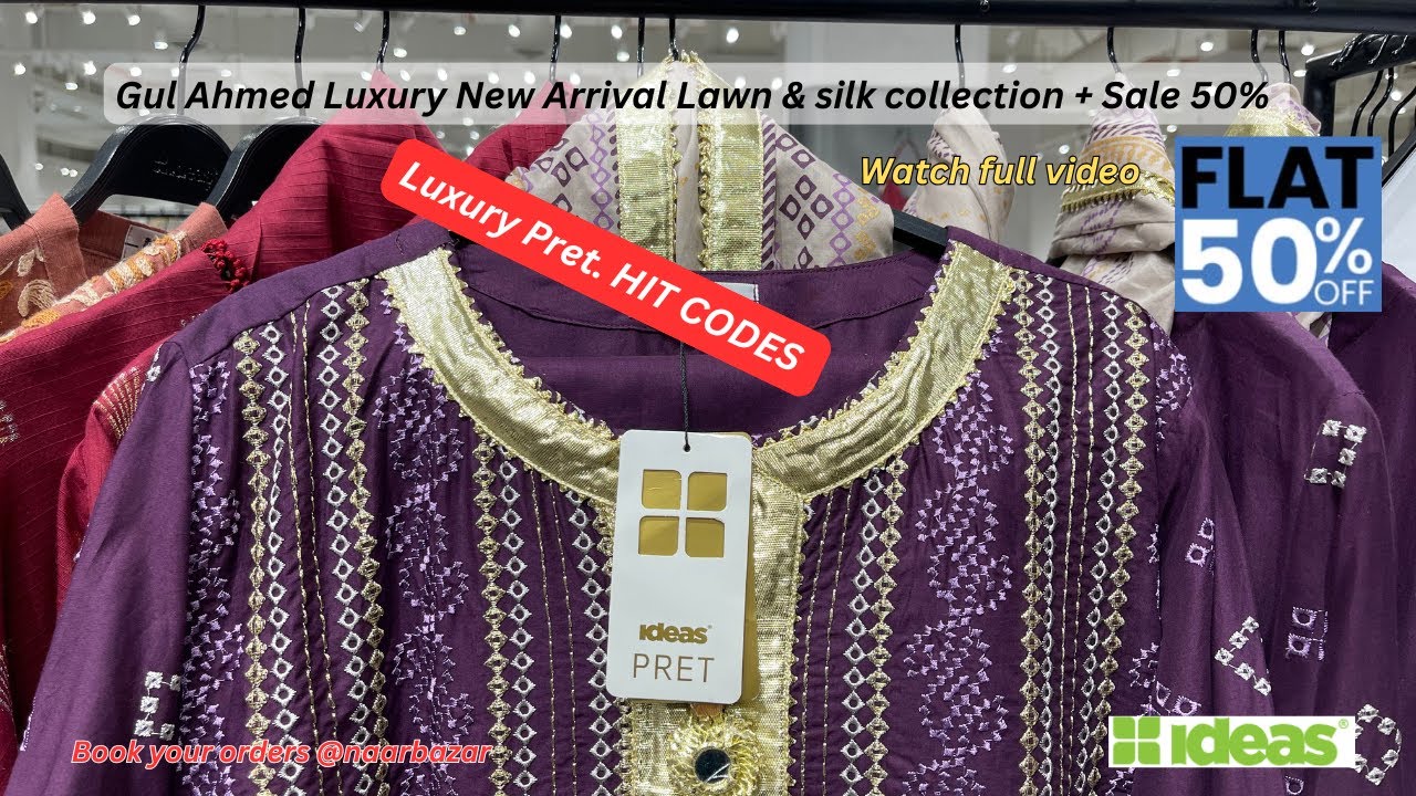 Gul Ahmed Fancy Lawn Silk Dresses On Sale Flat 50% | Ideas By Gul Ahmad Luxury Collection on Sale