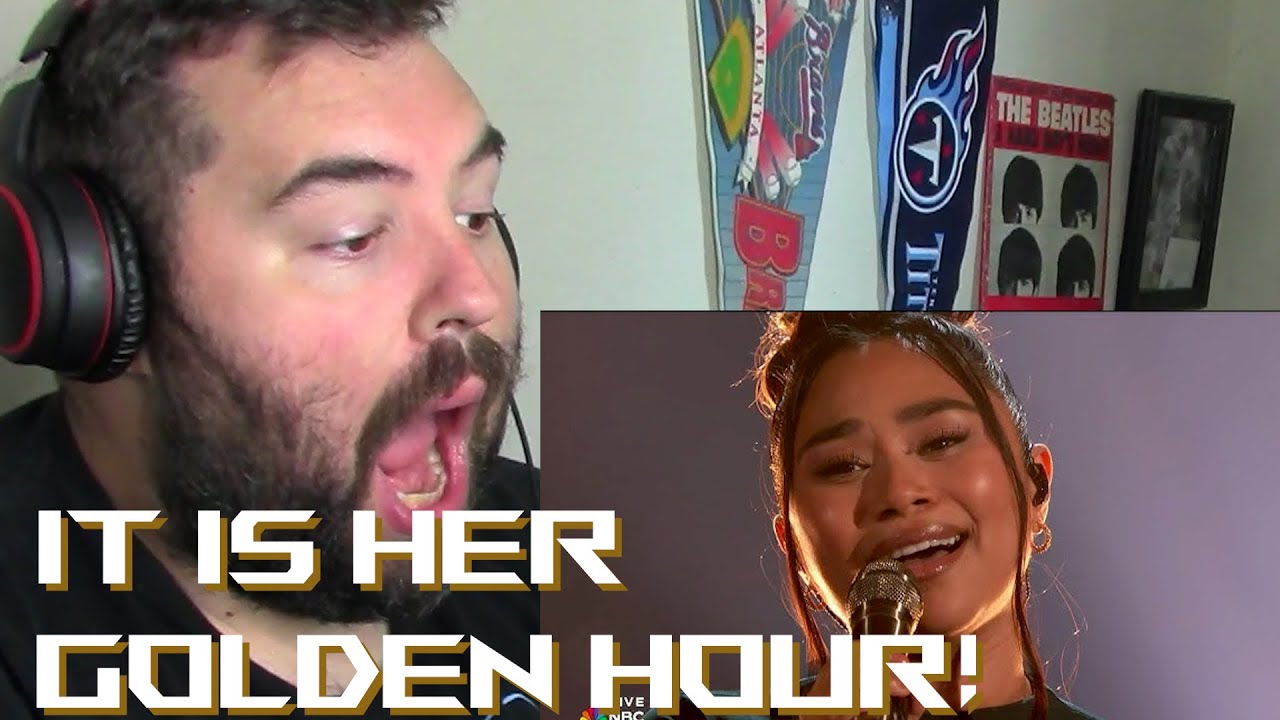 Singer reaction to Jessica Sanchez Semifinals performance on AGT 2025 (GOLDEN HOUR!)