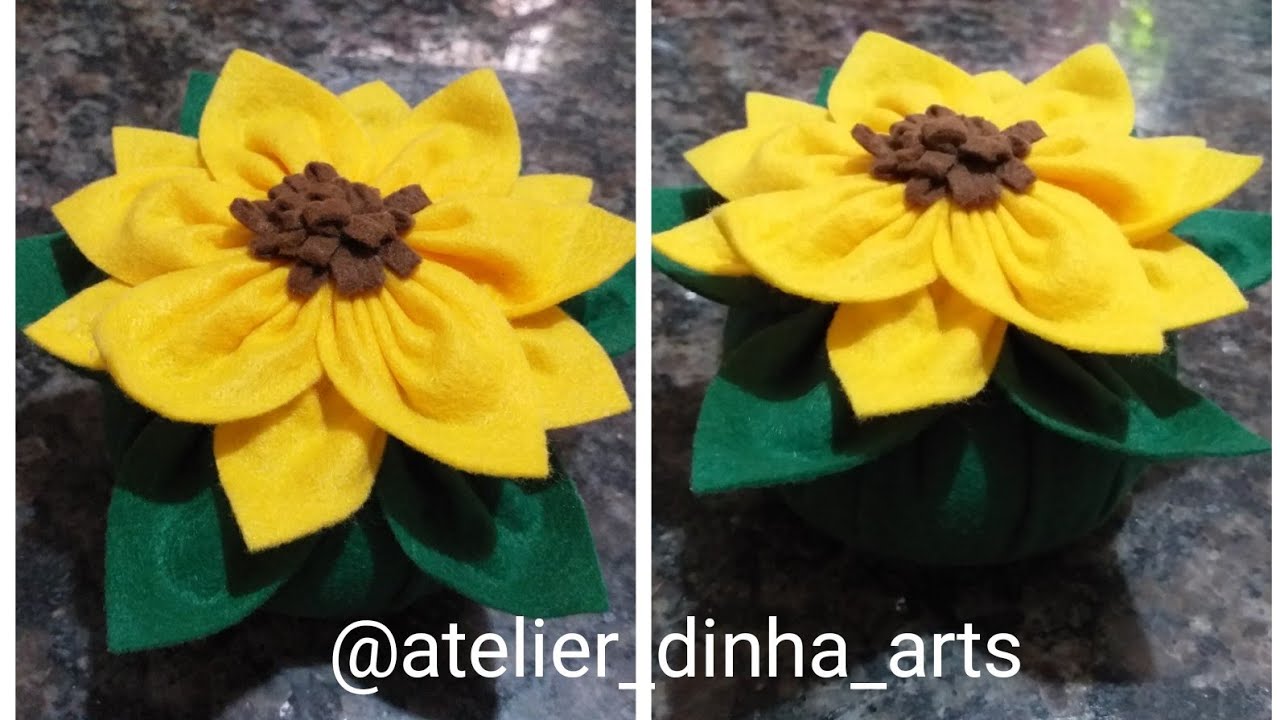 Girassol de Feltro🌻 (fácil e rápido)