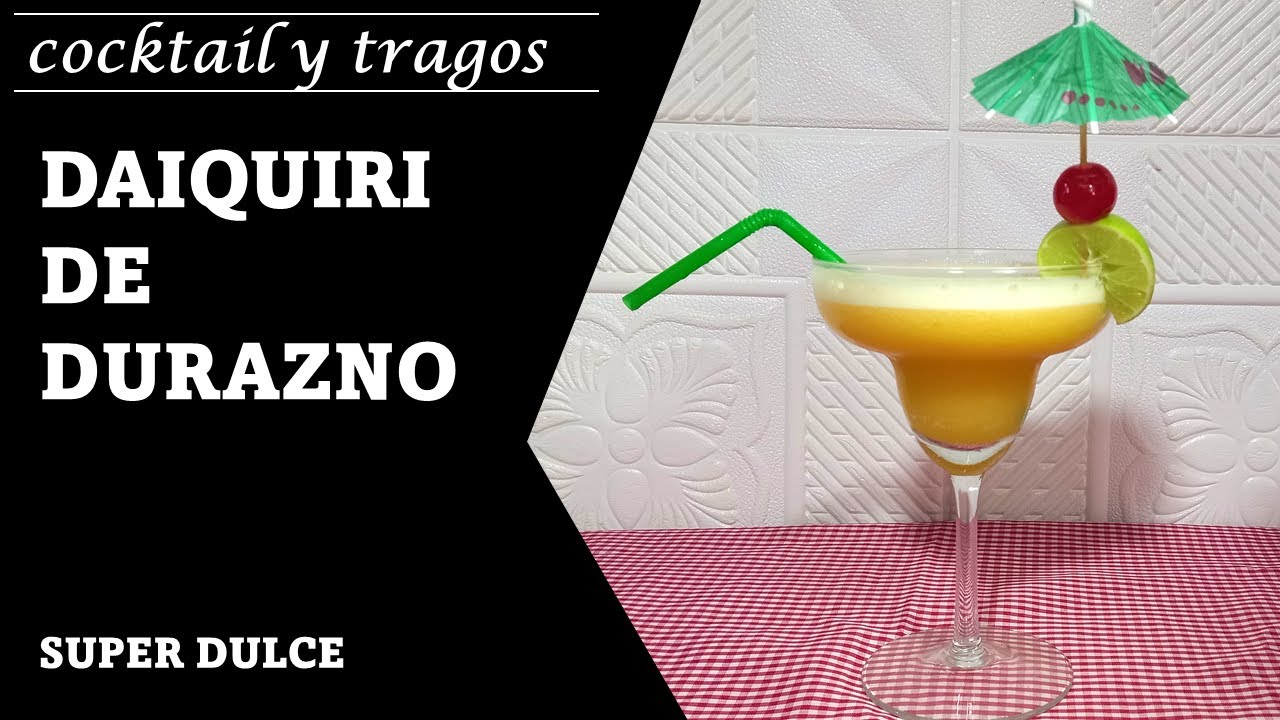 Daiquiri de durazno 🍸 - cocktail y tragos