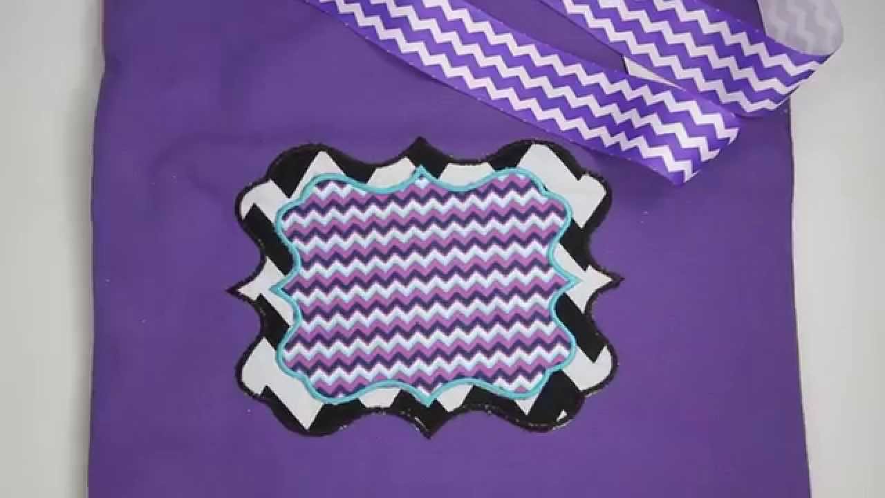Purple Chevron Sassy Monogram Tote Bag - video demo