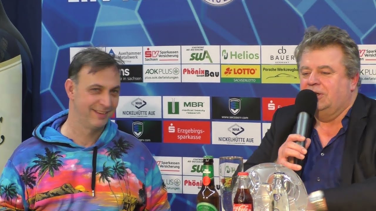 Pressekonferenz EHV Aue gegen VfL Potsdam I 2.HBL I Teil 1