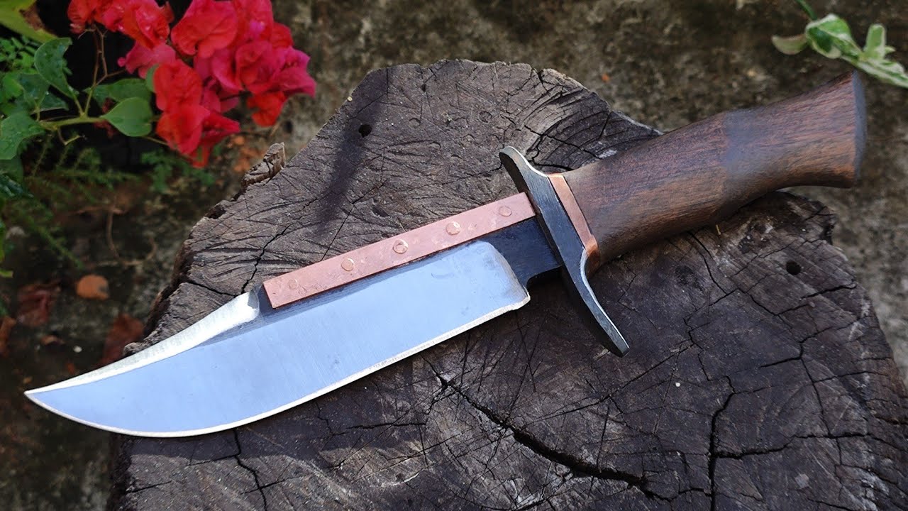 Knife Making -  Making a Bowie Knife from a Truck Spring