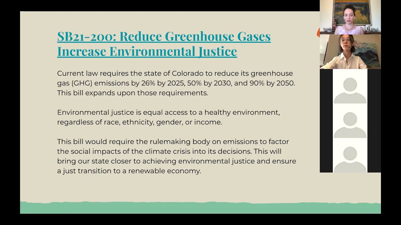 SB21-200: Reduce Greenhouse Gases Increase Environmental Justice