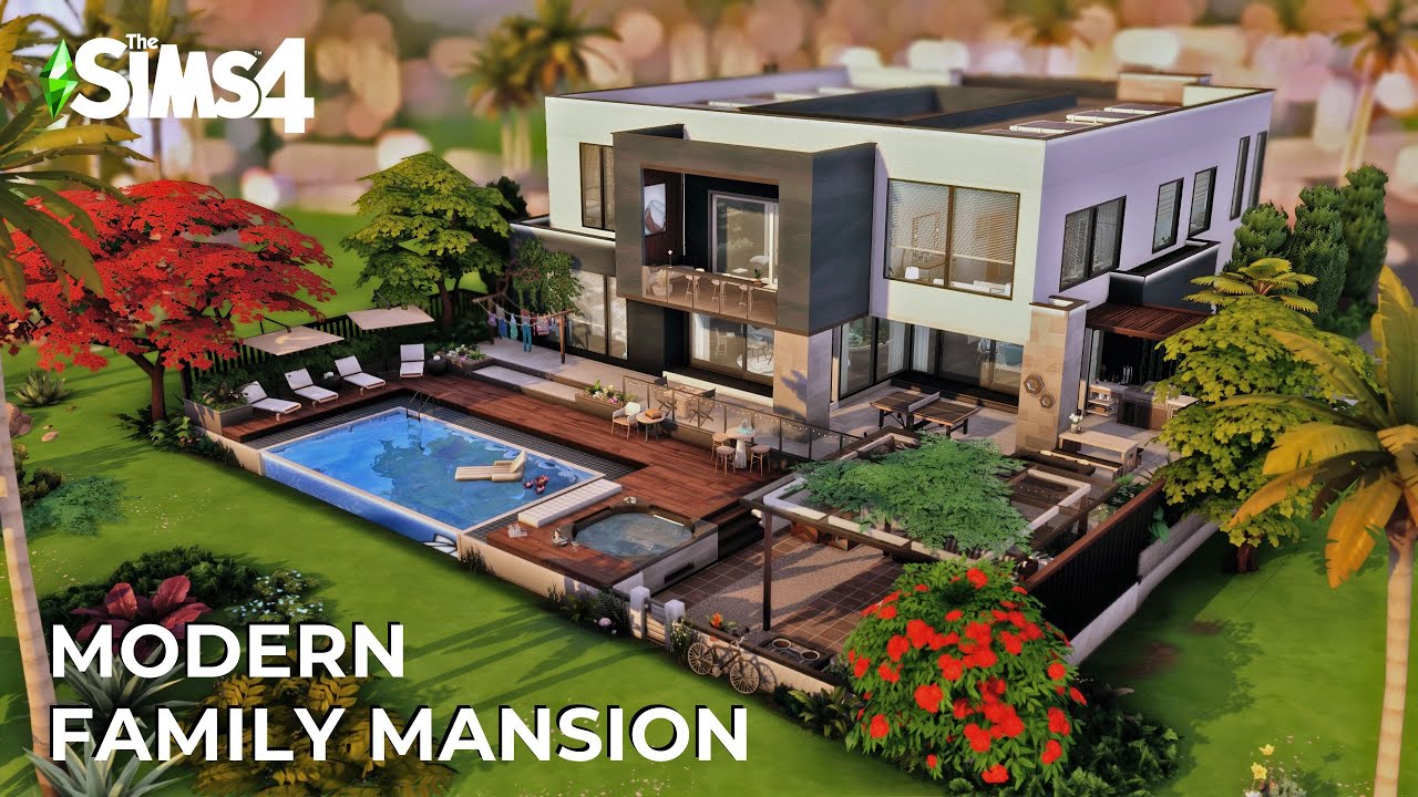 Modern Family Mansion 👨‍👩‍👧‍👧 ( noCC )  The Sims 4 Oasis Springs | Stop Motion Build