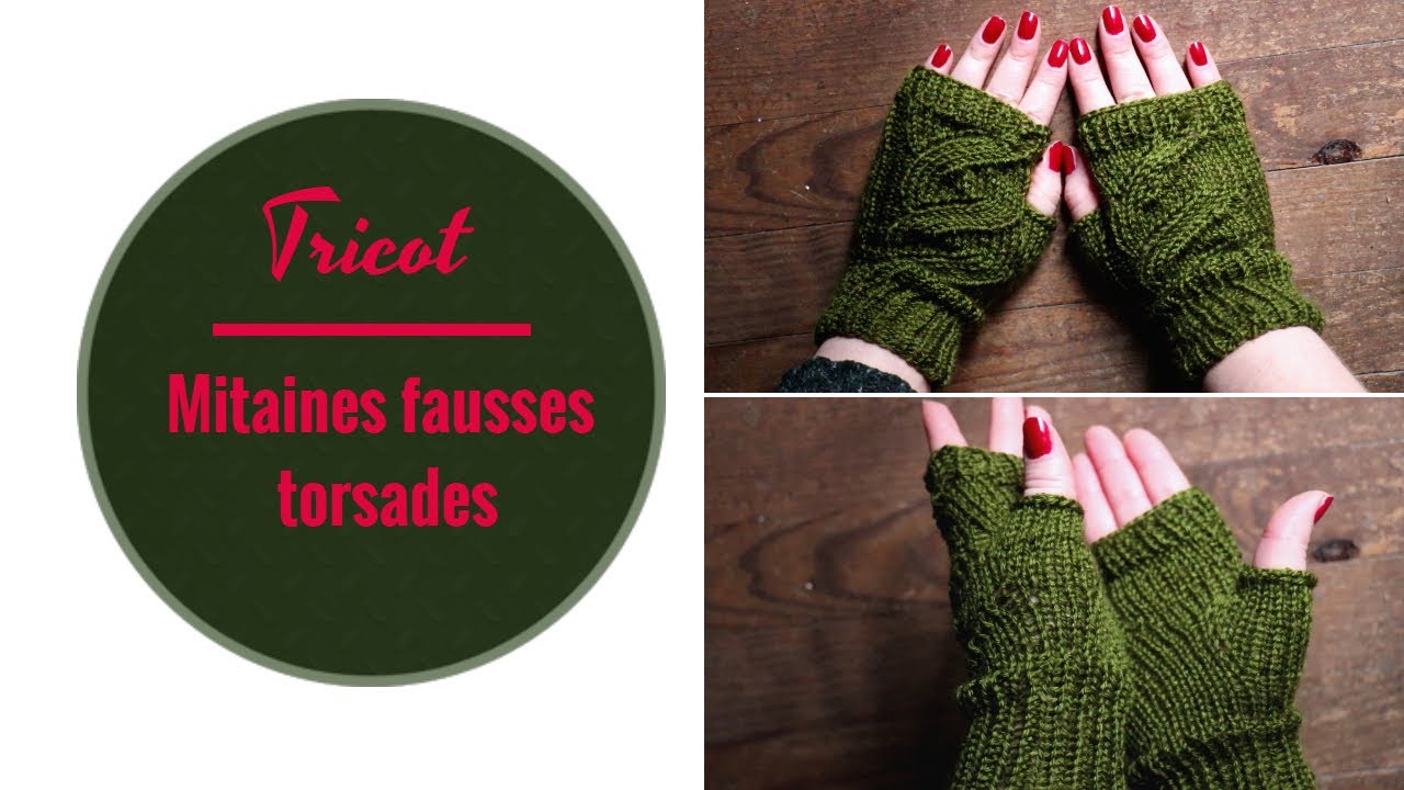 TUTORIEL TRICOT. Mitaines fausses torsades avec le pouce 🧶