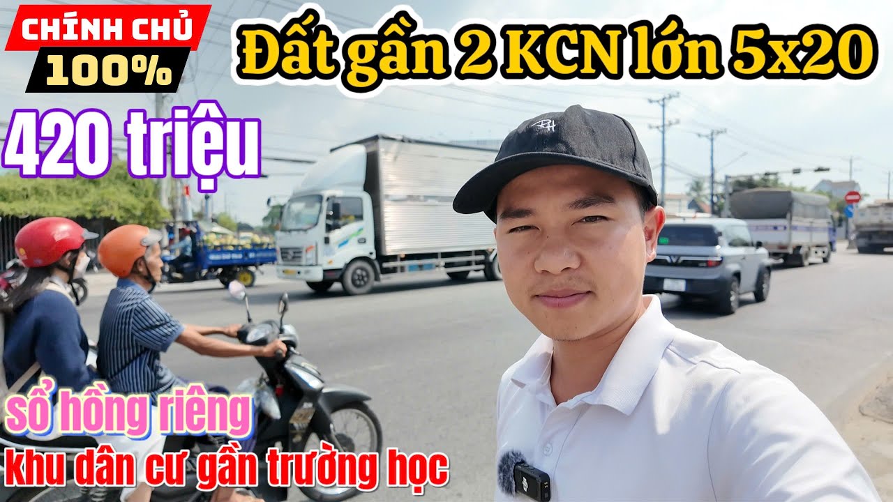 Tây Ninh: bán Đất full thổ cư gần KCN Hiệp Thạnh giá 420tr đường ô tô sổ hồng riêng ngay khu dân cư