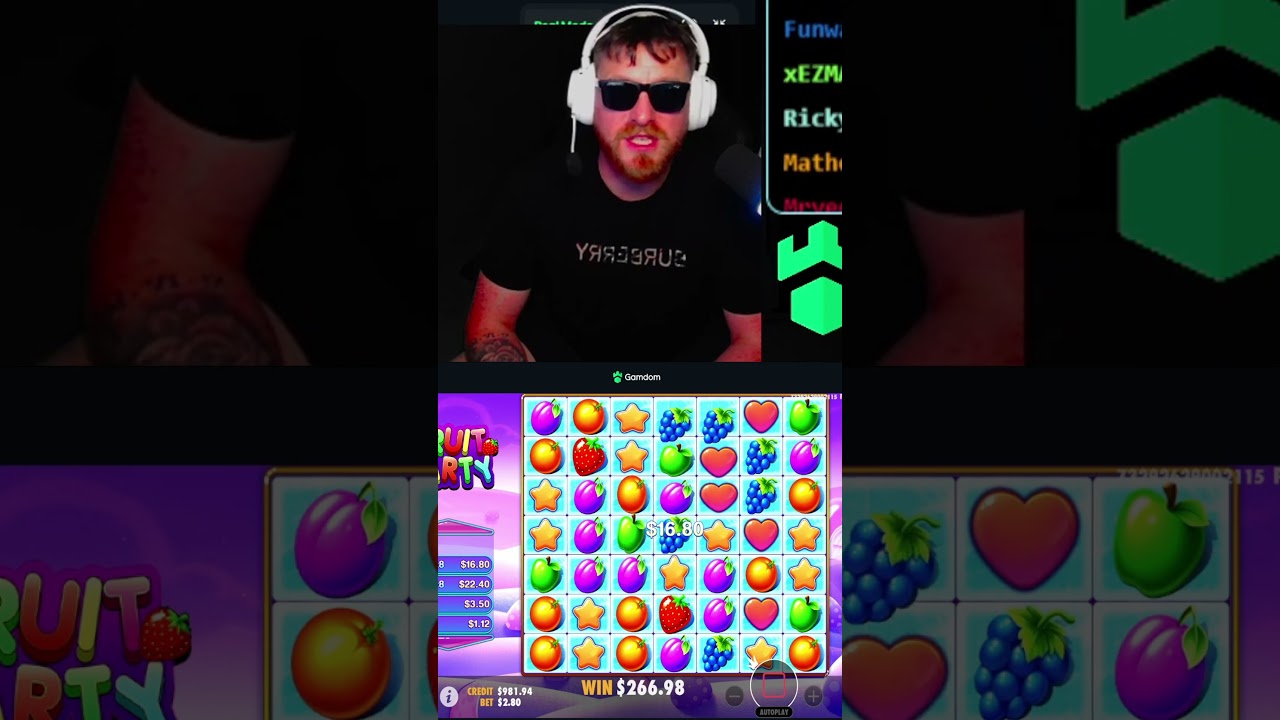 I GOT A *RARE* RETRiGGER ON FRUIT PARTY (BIG WIN)  🔥🔥🔥 #slot #casino #gambling #gaming #giveaway