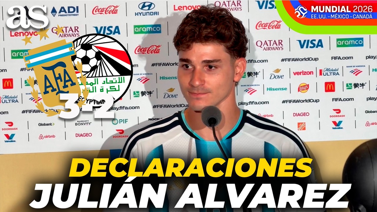 JULI&Aacute;N ALVAREZ, ZONA MIXTA completa tras el ARGENTINA 3 - EGIPTO 2: MUNDIAL 2026, MESSI...
