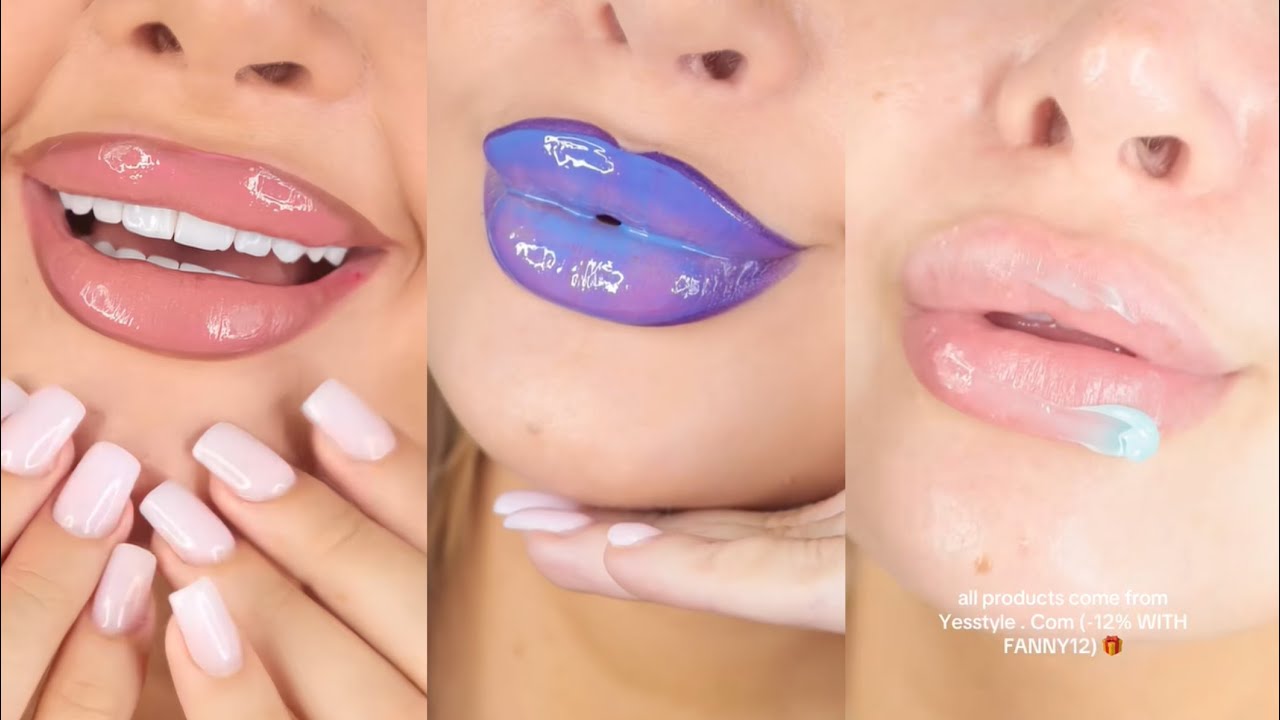 lipcare routine 👄💝 + foundation routine ☁️#lips #lipcare #lipcareroutine #lipsASMR #ASMR