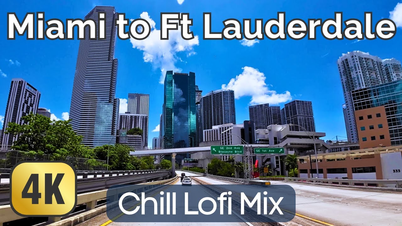 3.5 Hours of Chill Lofi Beats - Driving Miami to Ft Lauderdale