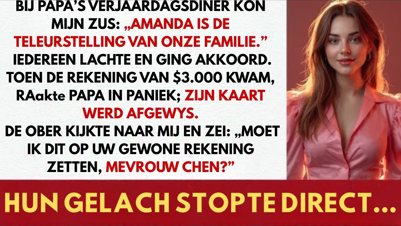 Bij papa’s verjaardag zei mijn zus: “Jij bent de teleurstelling van de familie” – en toen gaf de obe