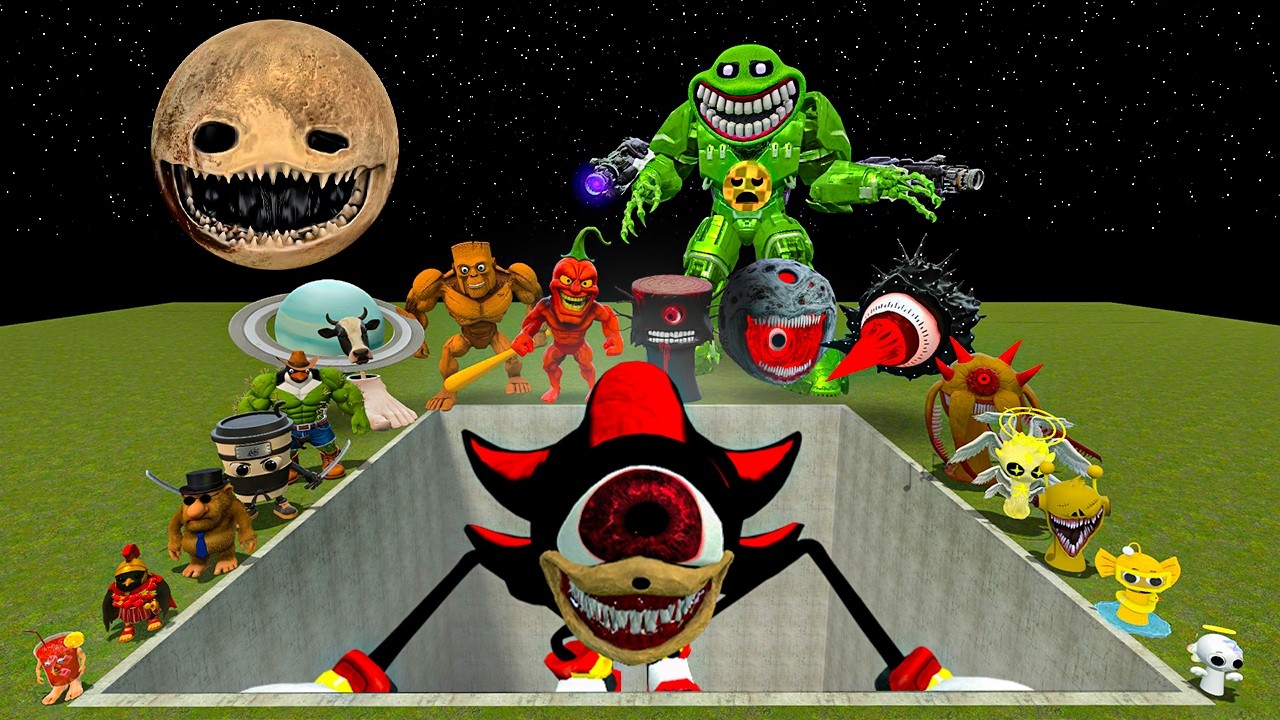 AI Brainrot Memes vs Tapes Shadow One Eye Bosses in Giant Pit &ndash; Gmod Chaos