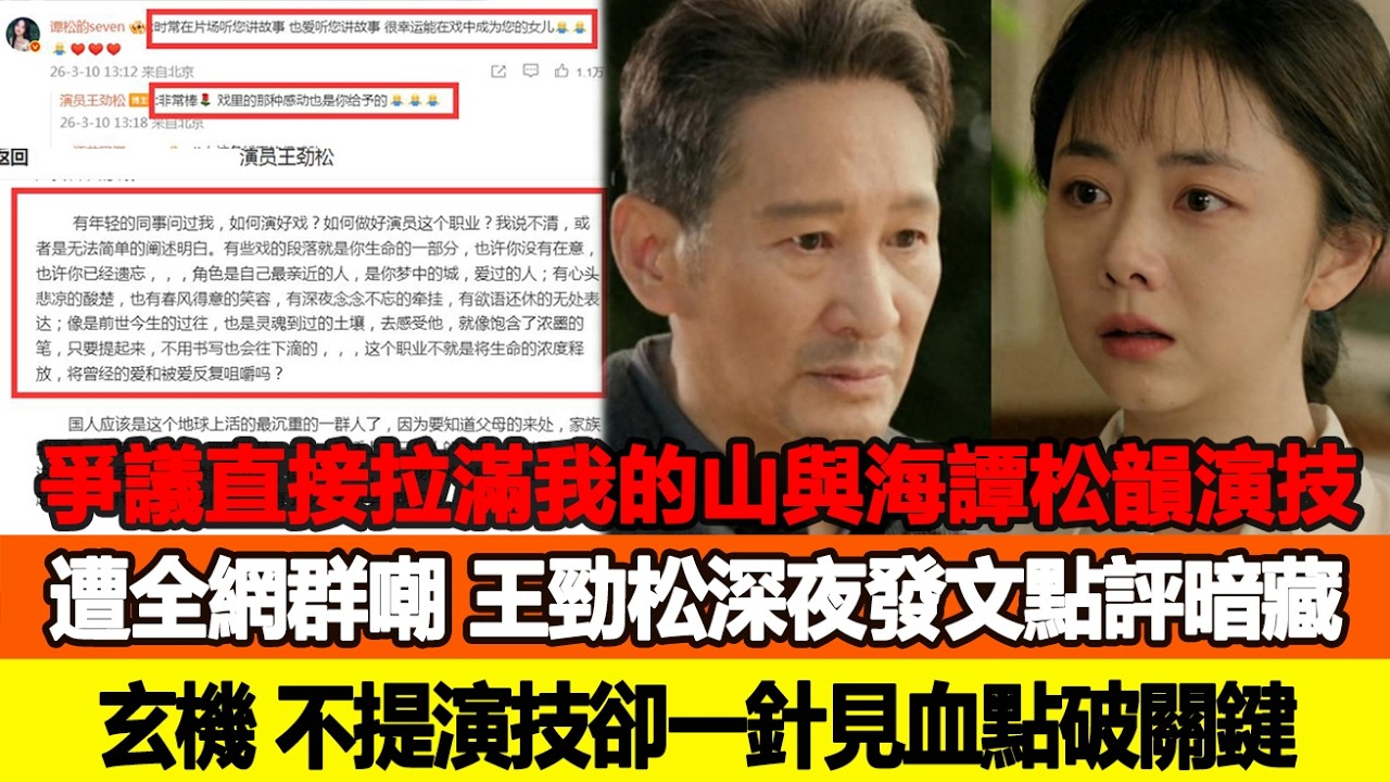 爭議直接拉滿！《我的山與海》譚松韻演技遭全網群嘲，王勁松深夜發文點評暗藏玄機，不提演技卻一針見血點破關鍵！追星看TV #譚松韻 #王勁松