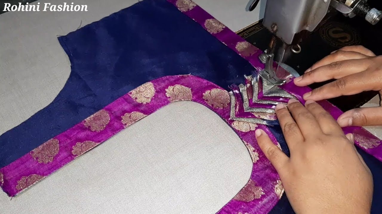 Beautiful patchwork blouse back neck design|cutting and stitching back neck