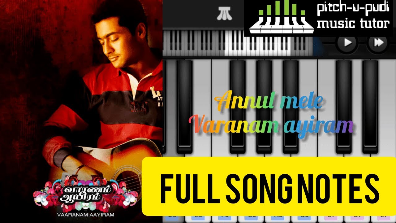 Annul mele panni thuli piano tutorial version Full song notes - Pitch-u-pudi