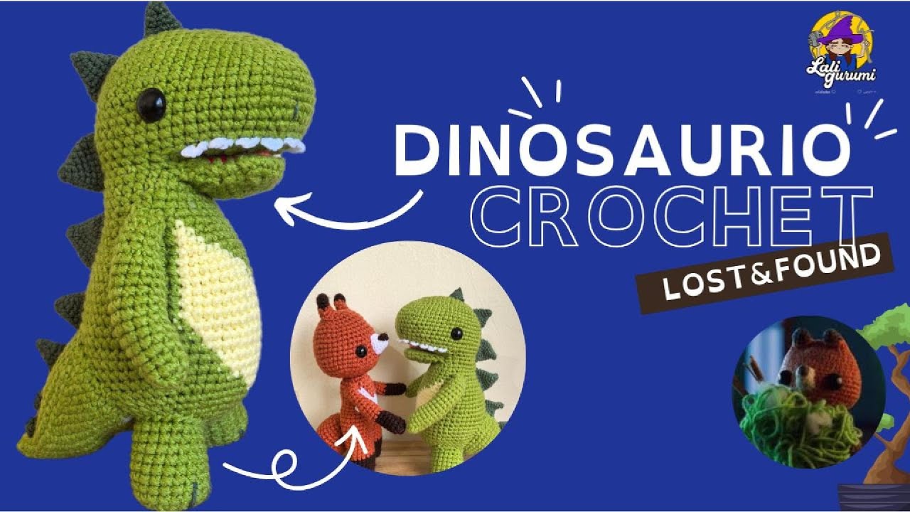 Dinosaurio 🦖Tutorial Amigurumi 40cm | Dinosaur Crochet | Lost and found cortometraje | Paso a paso
