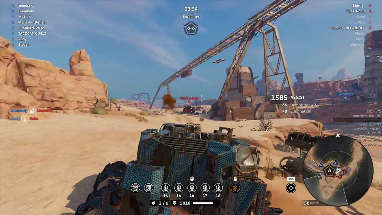 Crossout - 5 Cicada spider, bought em, made build, hits like a truck (with yokozuna trucker cabin)