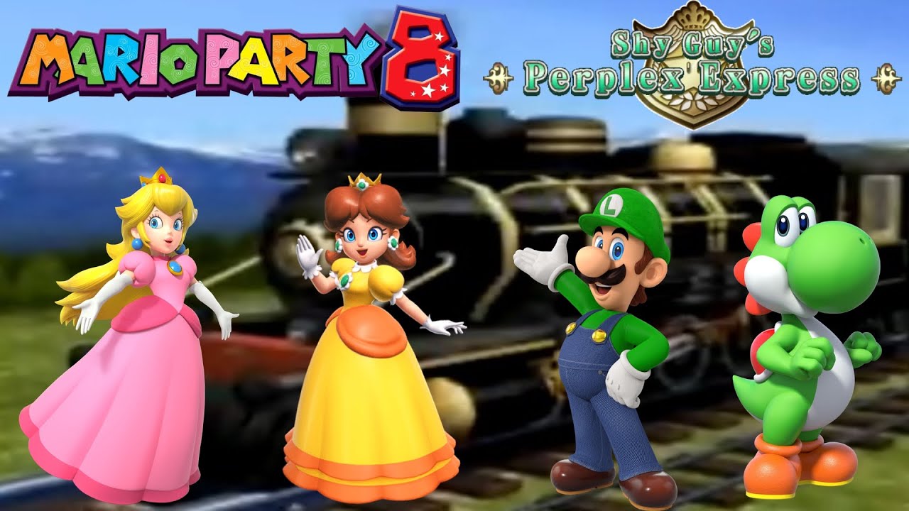 Mario Party 8 - Peach vs Daisy vs Luigi vs Yoshi - Shy Guy's Perplex Express