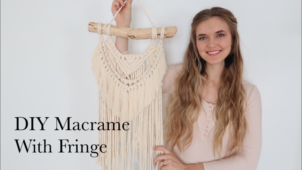 DIY Macrame Wall Hanging with Fringe - How To Make a Macrame Wall Hanging