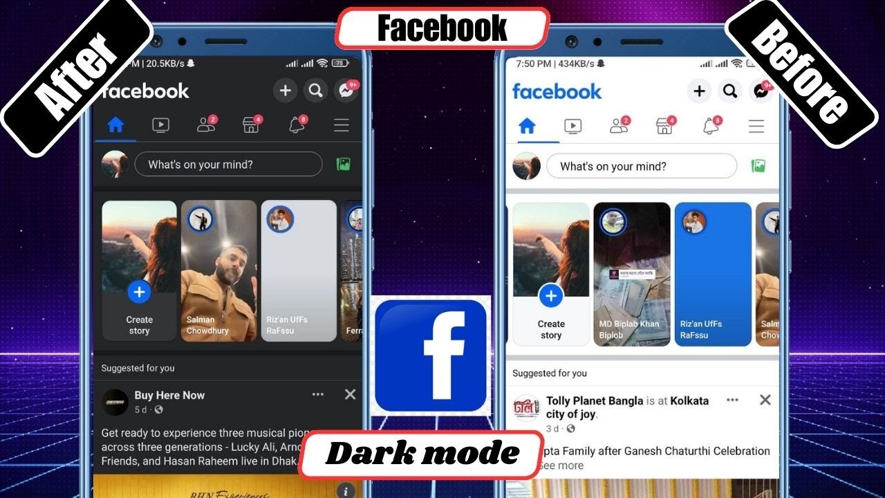 How To Enable Dark Mood On Facebook Account | Turn On Dark Mood Option  On Facebook (2023)
