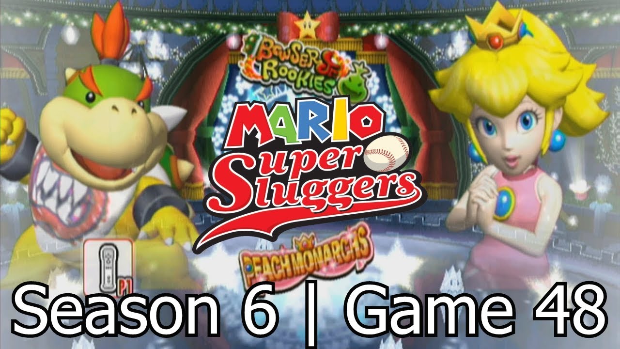 Mario Super Sluggers | Season 6 Game 48 - Bowser Jr vs Peach @ Peach Ice Garden Night