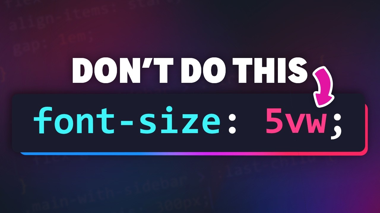 Please, don&rsquo;t use viewport units for font sizes