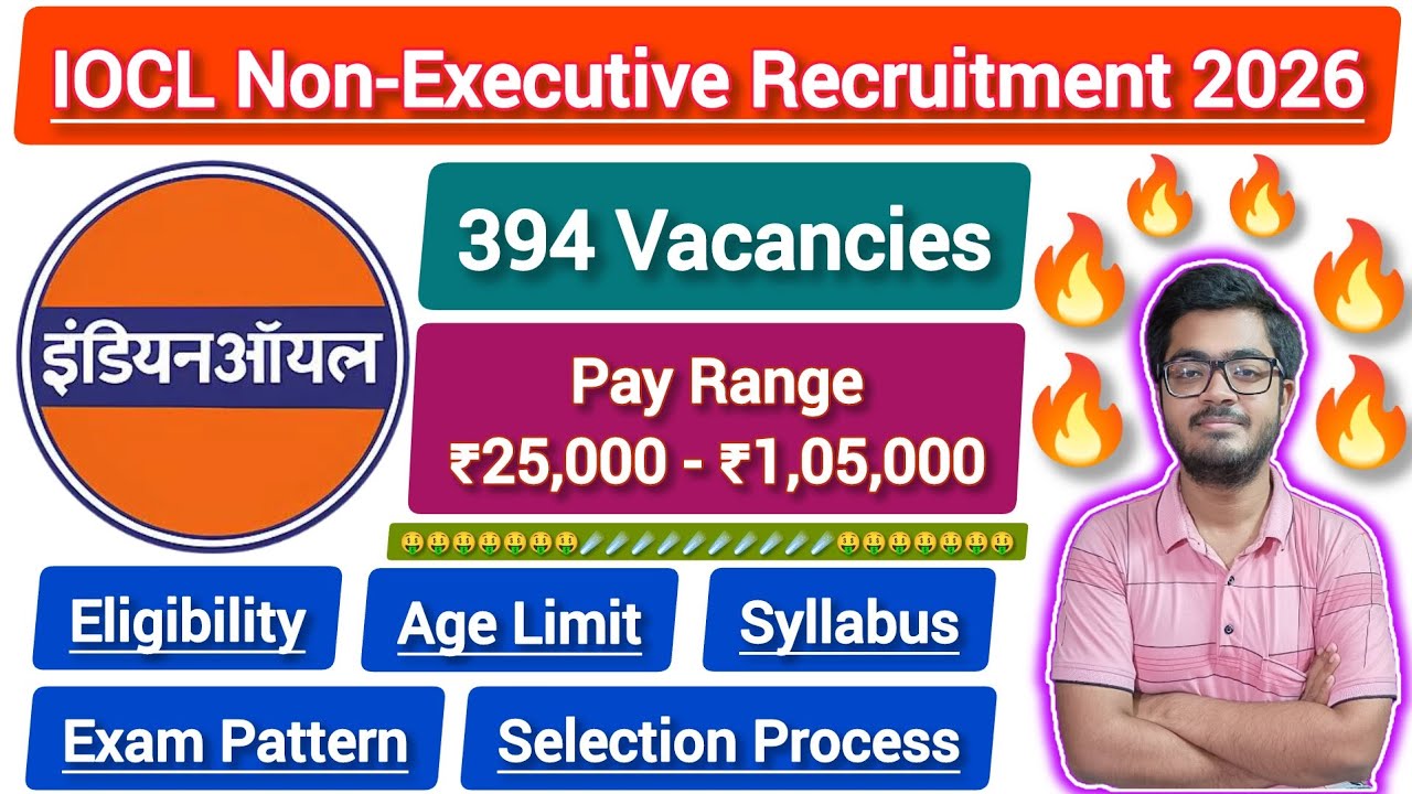 IOCL Non-Executive Recruitment 2026 || Eligibility, Age Limit, Syllabus & Education Qualification ||