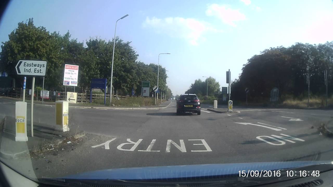 Driving through Witham, Essex.