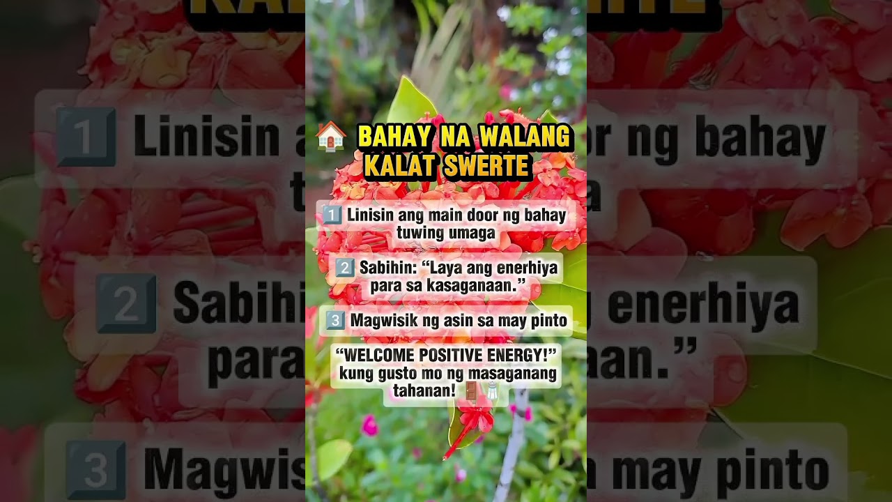 🏠BAHAY NA WALANG KALAT SWERTE #shorts #abundanceritual #abundance