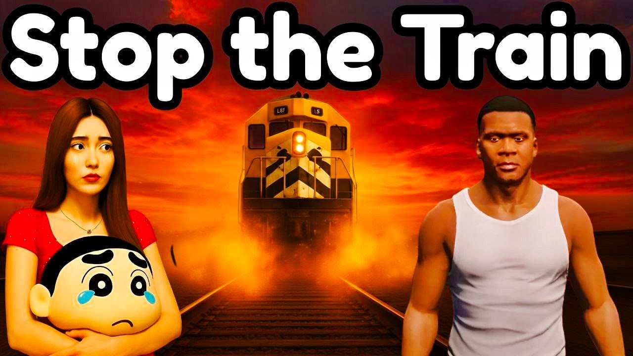 GTA 5: Shinchan & Franklin Try to Stop Train with Different Vehicles | Tamil Mod Gameplay