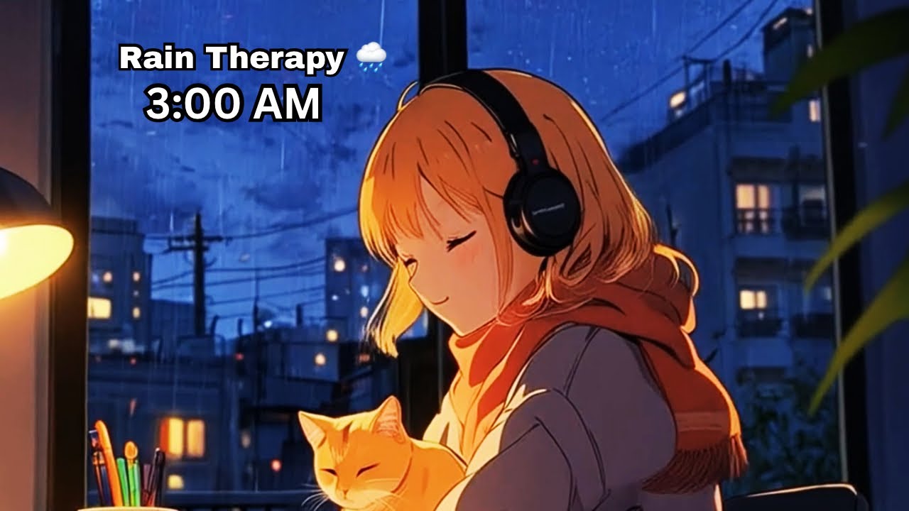 Rain Therapy 🌧️ 3:00 AM | Relaxing Rain Sounds & Cozy Anime Girl for Study & Sleep