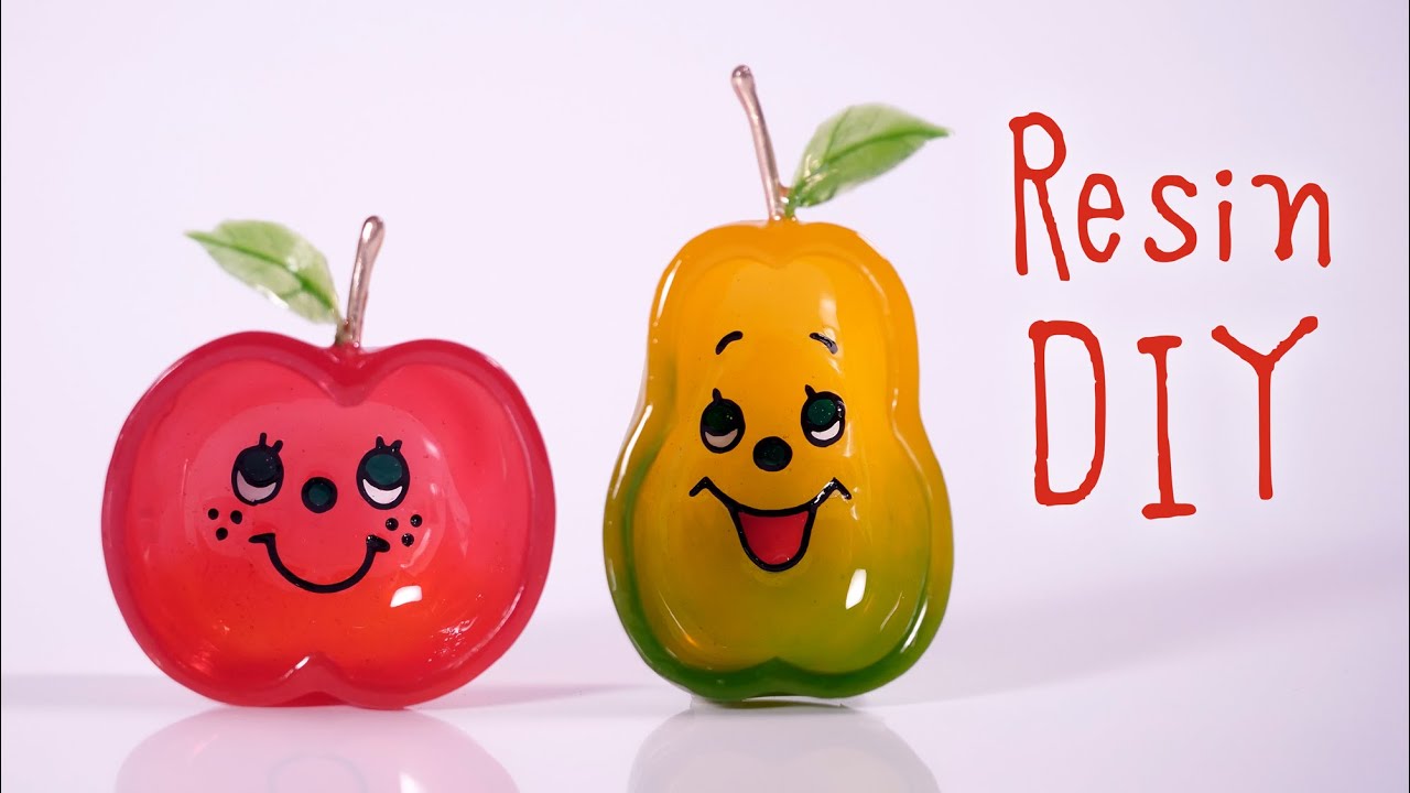 【レジン】おゆまるを使って林檎と洋梨のアクセサリートレイをハンドメイド DIY Apple and pear accessory tray [Resin]
