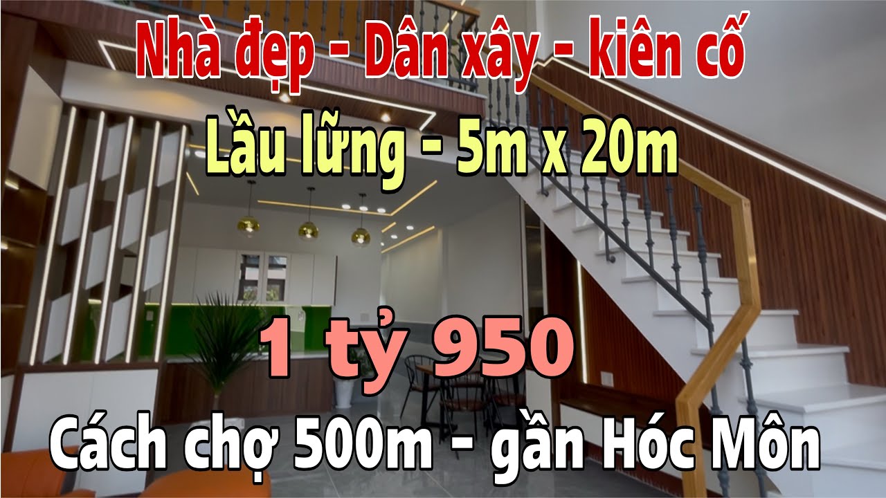 Nhà đẹp dân xây kiên cố , cách chợ 500m , gần Hóc Môn 