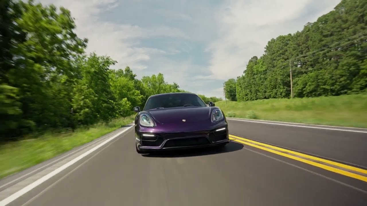 Purple Porsche Cayman GTS- Stek DynoPurple, Apex Race Wheels and CarPro Ceramic Coatings