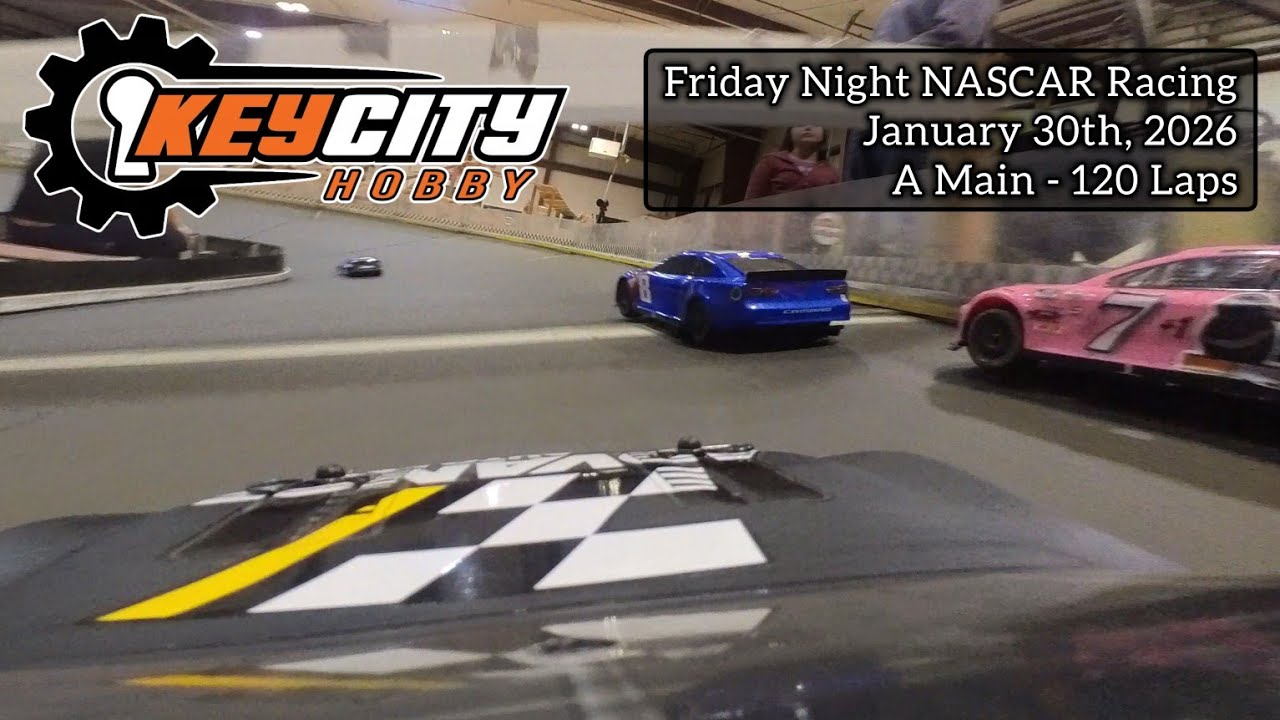 Key City Hobby - Friday Night NASCAR Racing - A Main: 120 Laps - January 30th, 2026