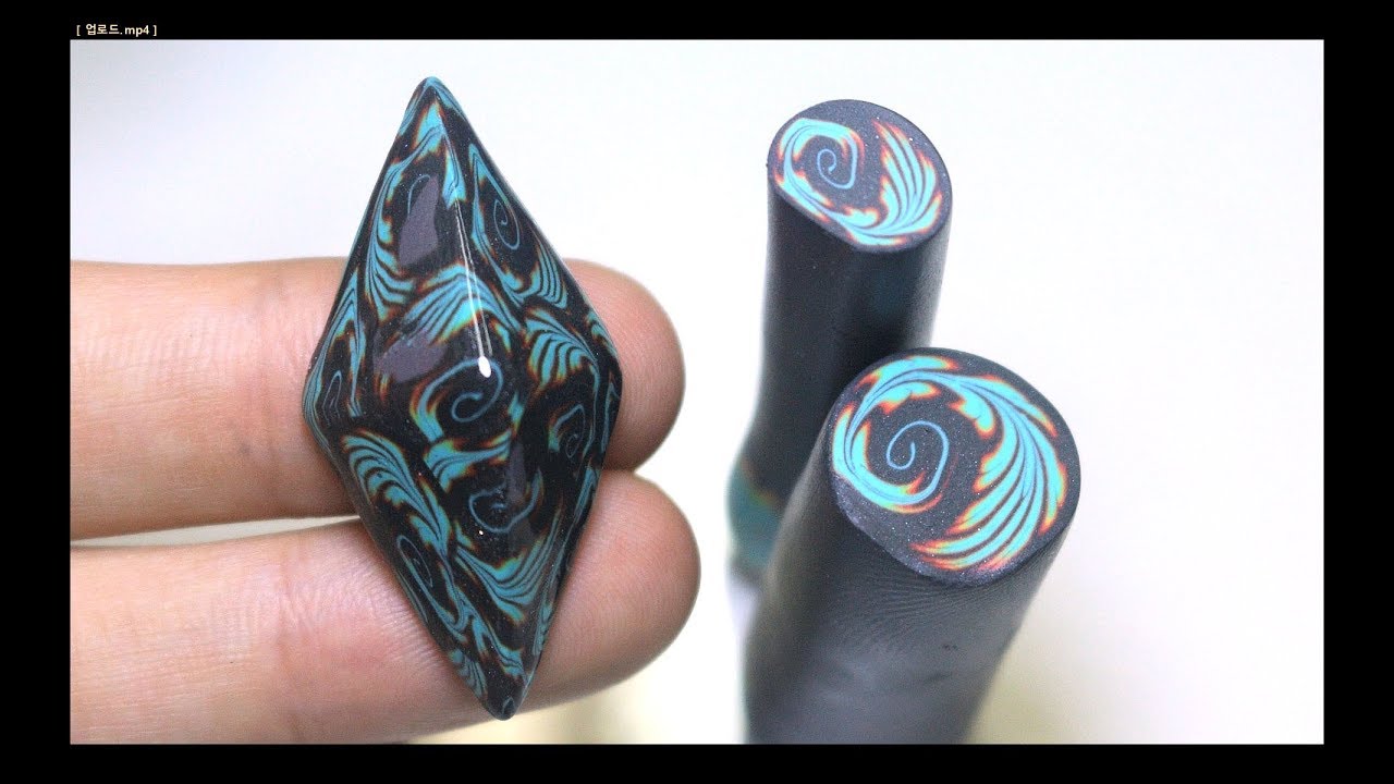 phoenix feather cane_How to make and use polymer clay cane_폴리머클레이 중급 만들기