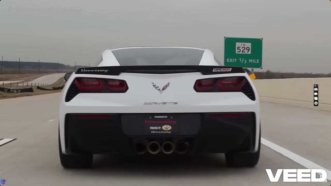 C7 corvette at the Grand Parkway top speed testing 10 year before Ft John Hennessey