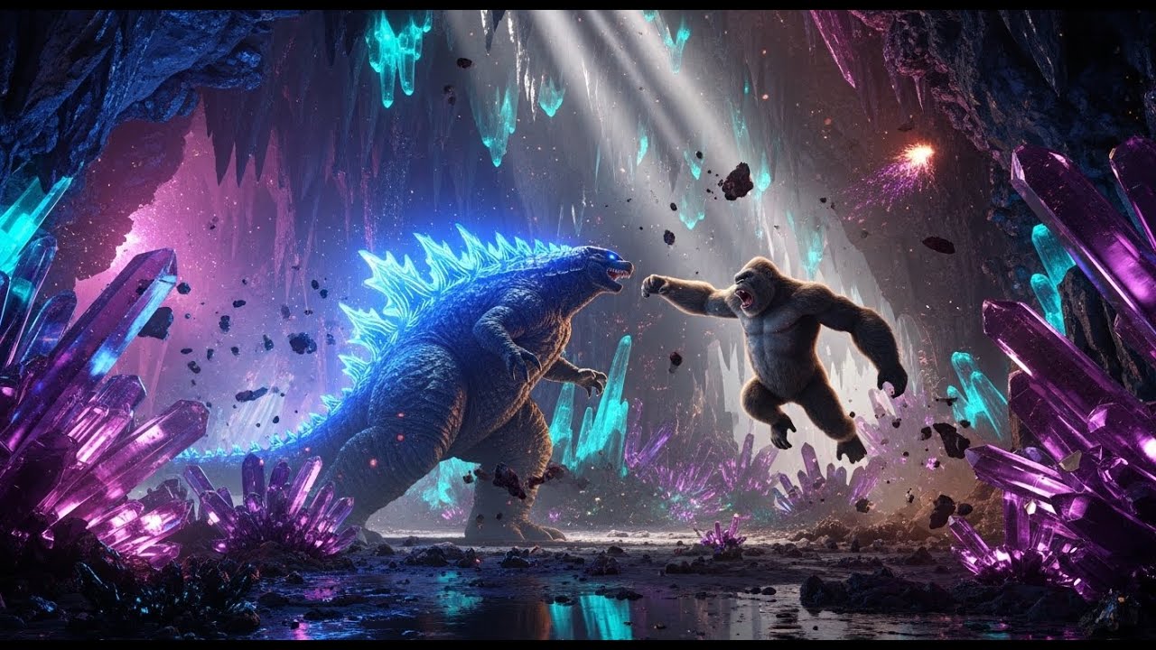 Godzilla vs. Kong: Showdown at the Crystal Grotto | 4K Cinematic