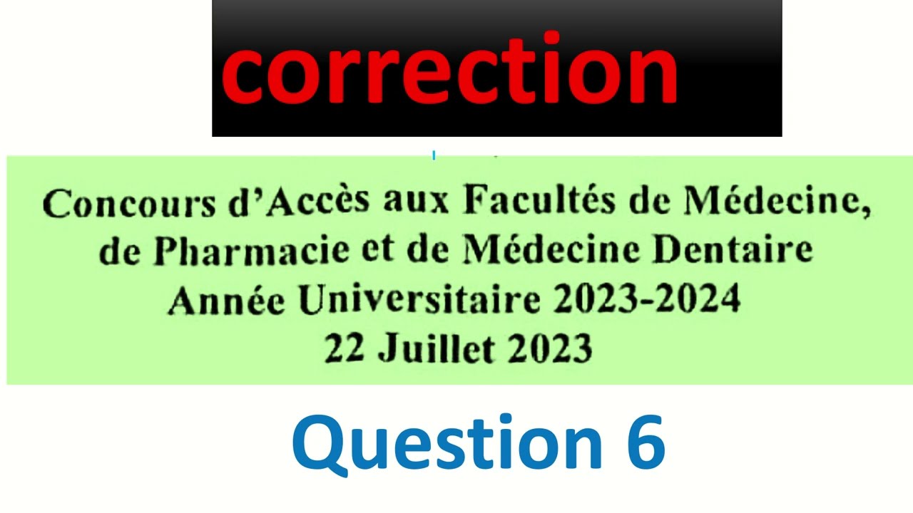 svt médecine correction  concour 2023 question 6