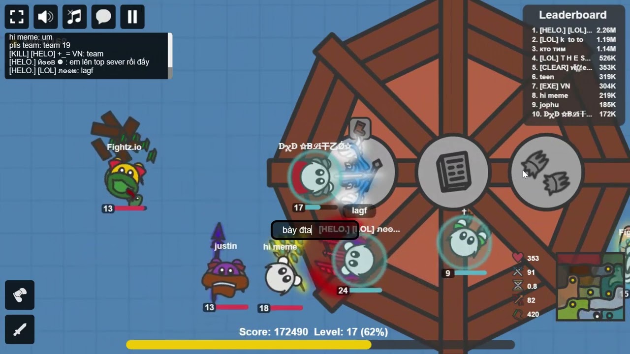 Play game fightz.io with my friend.