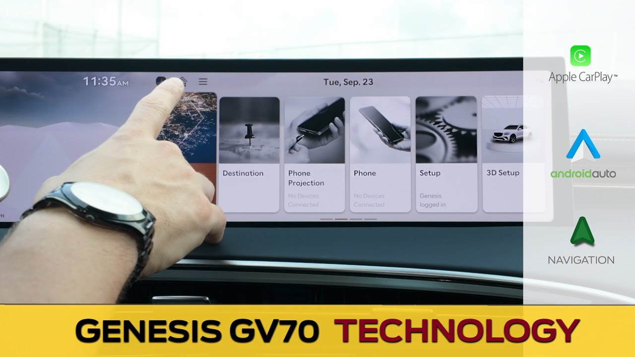 Медиаэкран в Genesis GV70 | CarPlay, Android Auto, хитрости, перезагрузка и многое другое! (модел...