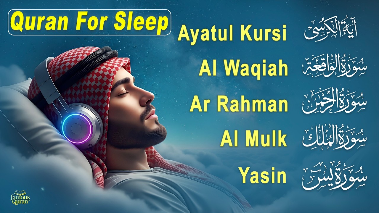 Peaceful Quran for Ultimate Sleep | Al-Fatiha,Ayatul Kursi,Surah Ar-Rahman, Al-Mulk, Yasin Alaa Aqel