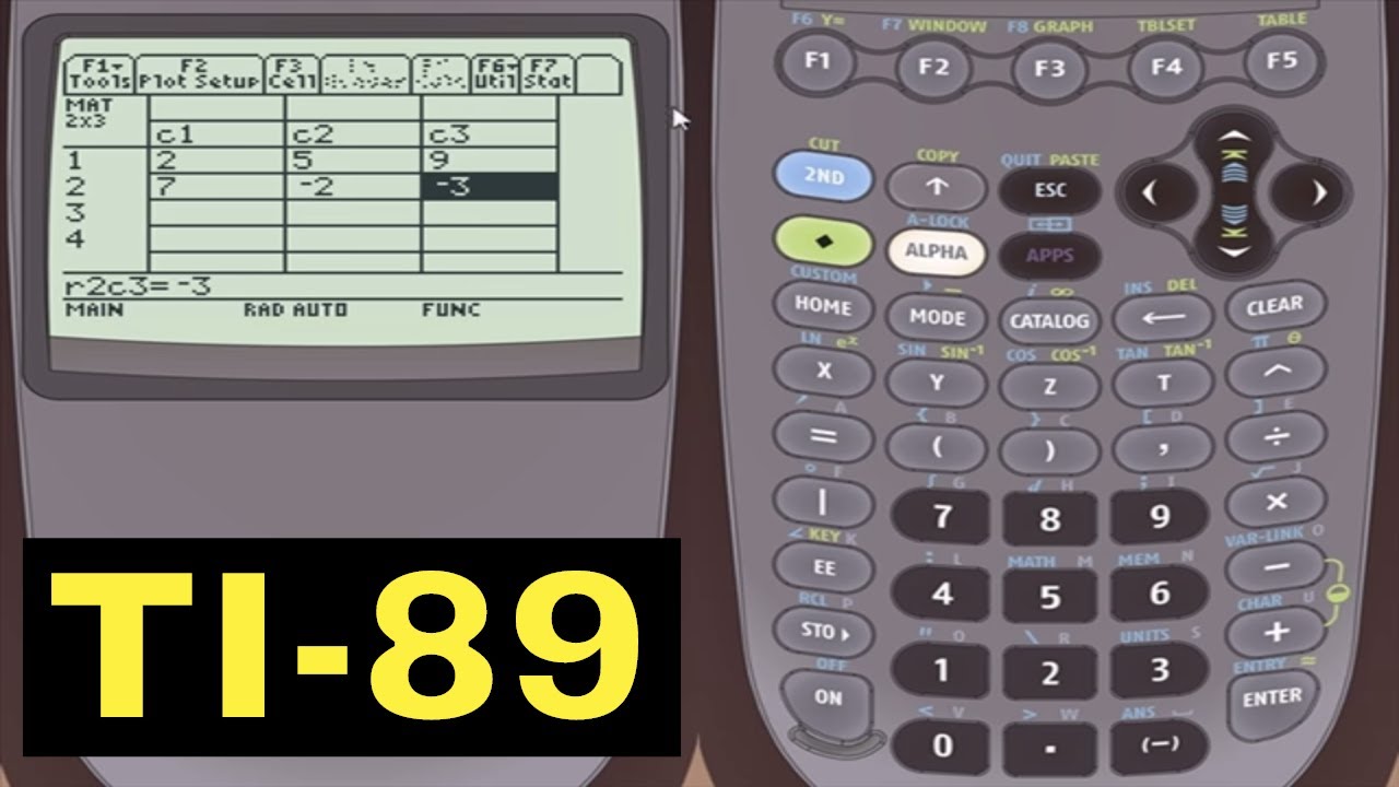 TI-89 Calculator - 14 - Creating and Editing Matrices