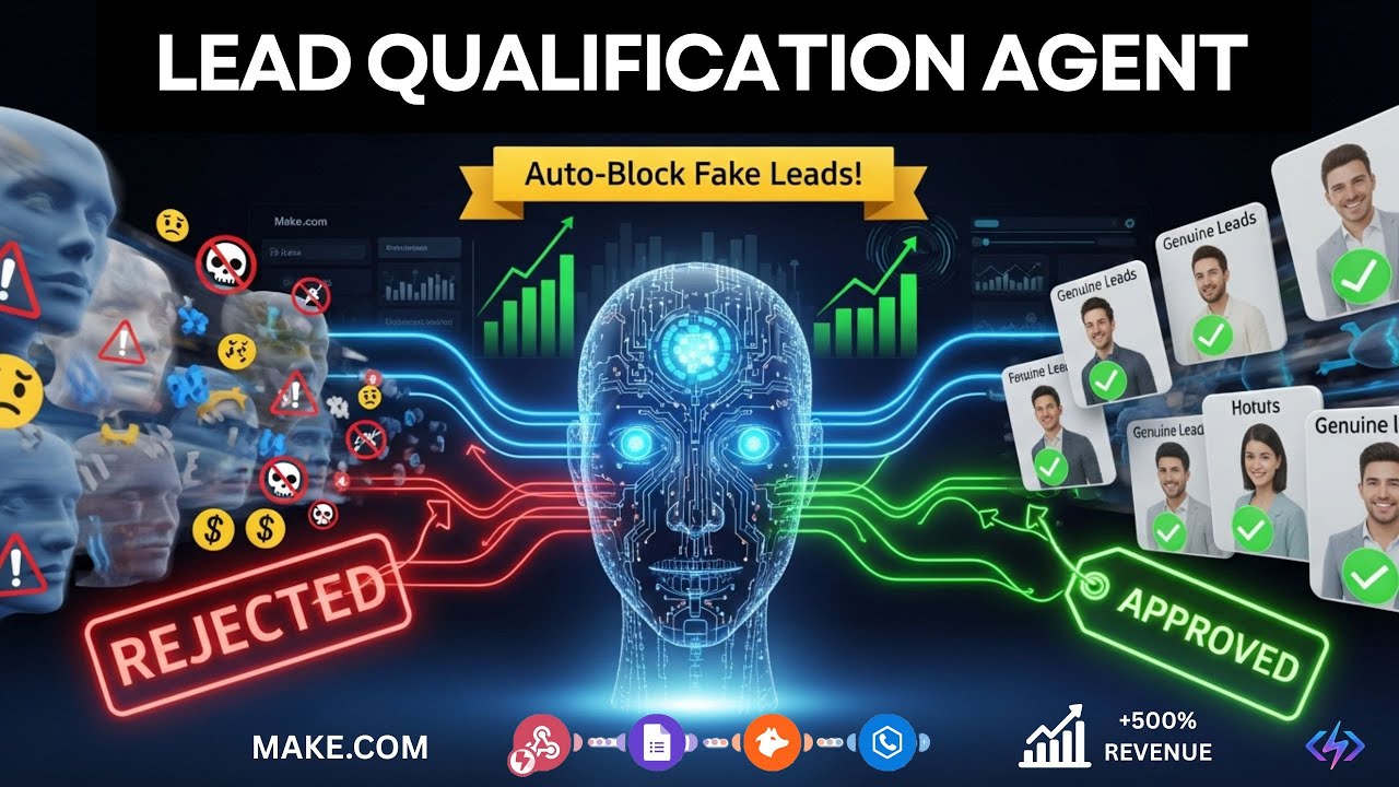 Lead Generation Qualification Strategy 🤖 AI Automation Agent ,Filter Leads | Make.com tutorial #ai
