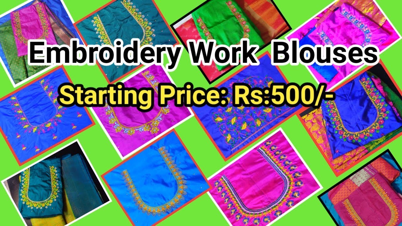 Latest Computer Embroidery Work Blouses with cost