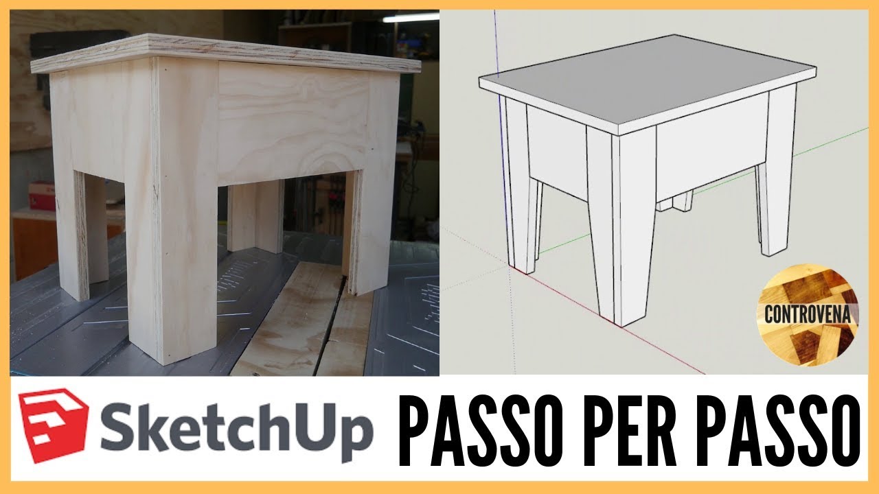 SketchUp: progetto PASSO per PASSO di uno sgabello | Fai da te, falegnameria e lavorazione del legno
