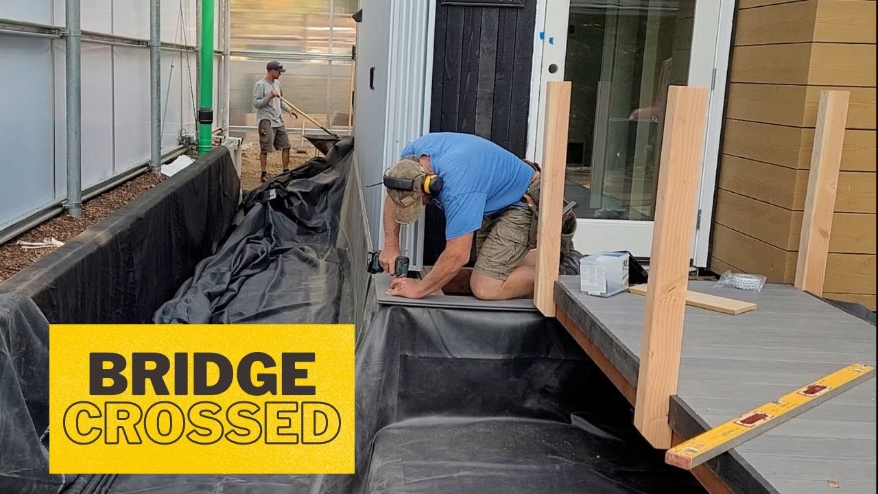 E41 Tiny Home in a Greenhouse | Bridge and potting bench