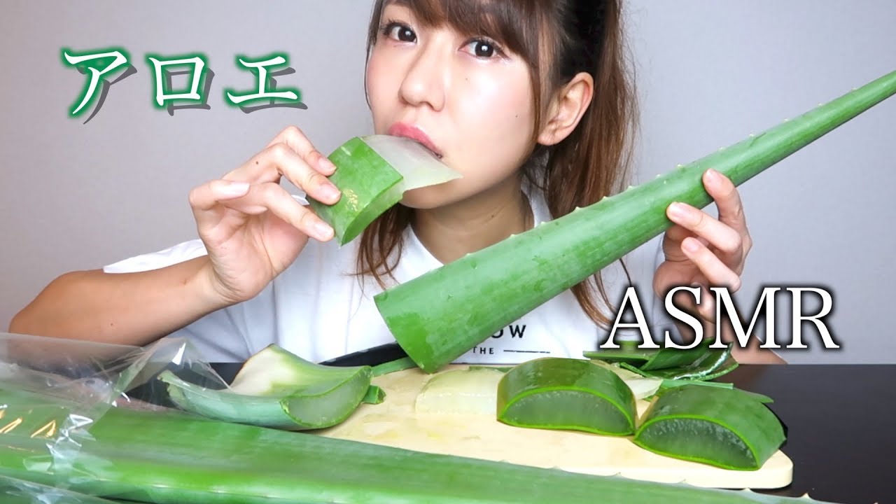 【ASMR】巨大アロエベラを食べる音/Sound Eating Aloe Vera